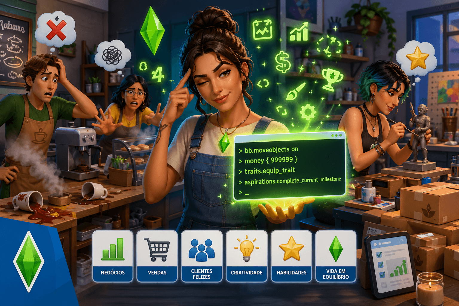 The Sims 4: Como Domar o Caos dos Negócios e Hobbies com Códigos Secretos